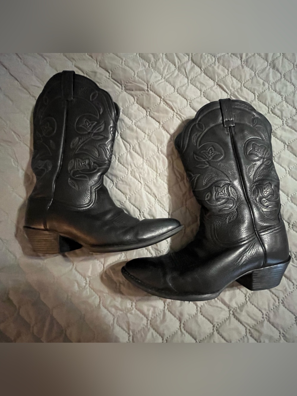 Ariat Black Embroidered Leather Western Boots